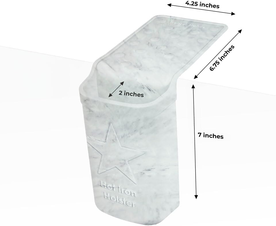 Hot Iron Holster | Adhesive-Free Silicone Storage Pocket for Organization and Travel | Heat Resistant to 500°F | Ideal for Curling Irons, Hair Straighteners, and other Hot Tools