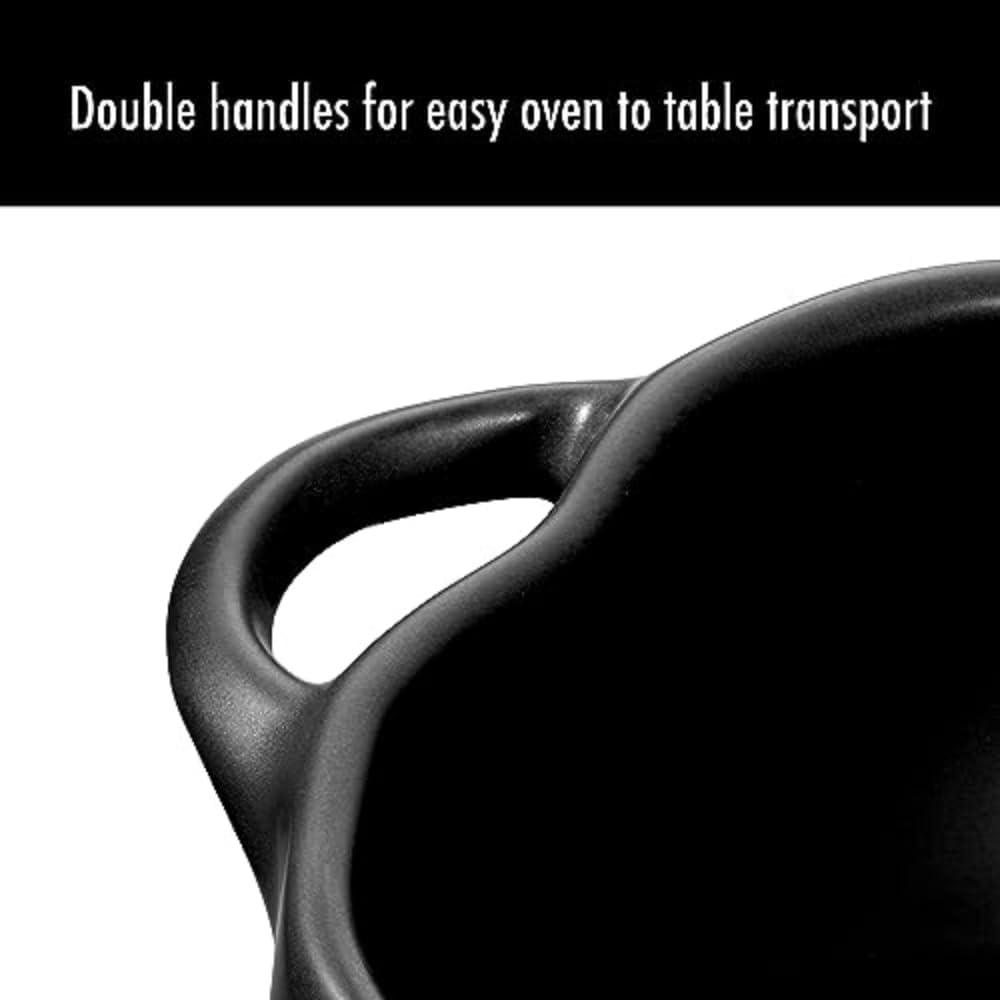 STAUB Ceramic 0.75-qt Petite Ceramic Pumpkin, Oven & Stove Safe up to 572°F, Pumpkin Dish, Ceramic Baking Dish, Candy Dish, Matte Black