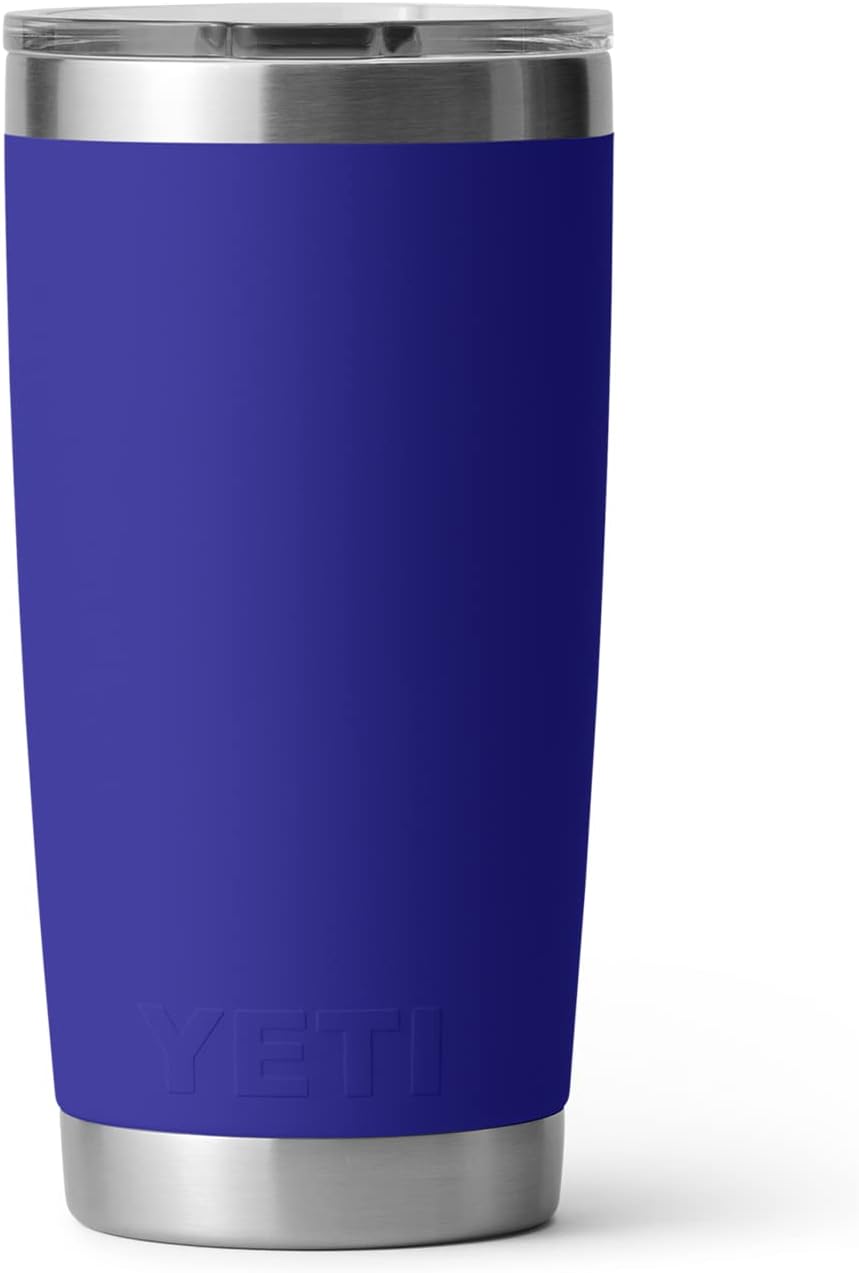 YETI Rambler 20 oz Tumbler Retired Color, Stainless Steel, Vacuum Insulated with MagSlider Lid, Offshore Blue