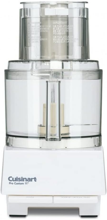 Cuisinart Cup Pro Custom 11 Food Processor With 625 Watt Motor And Extra Large Feed Tube allows For Whole Fruit And Vegetables, Additional Accessories Included For Even More Versatility, White