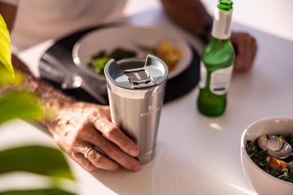 STANLEY Stay-Chill Beer Pint 16 oz | Wide Mouth Lid | Built-In Bottle Opener | Beer Tumbler Cup | Insulated Stainless Steel Pint Glass | BPA-Free | Polar