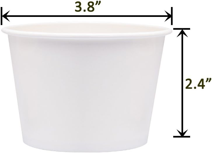 Paper Ice Cream Cups with Lids, Hot/Cold Soup Cups (White, 40, 12 oz)