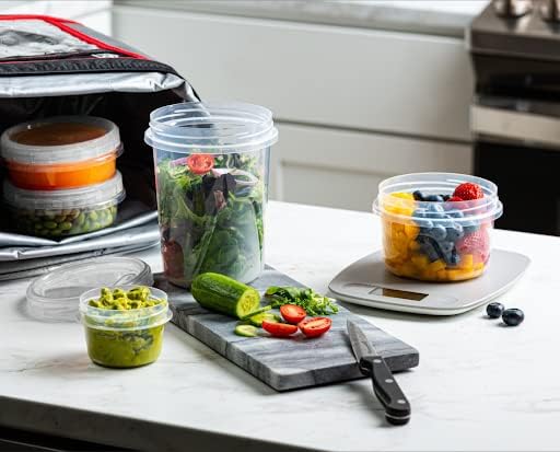 (16 Ounce 20 Pack) Clear Twist cap ContainersWith Screw on Lids Twist Top Food Storage Freezer Containers