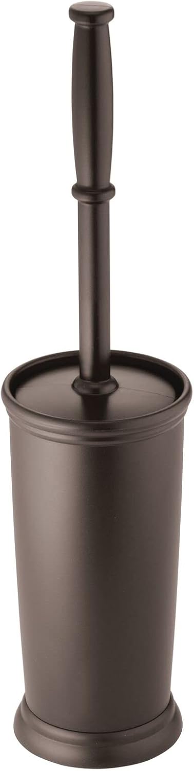 mDesign Metal Freestanding Slim Toilet Bowl Brush and Holder