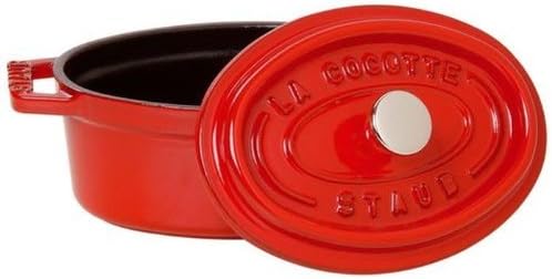 staub La Cocotte Oval 40509-857 Pico Cocotte Oval Cherry, 11.4 inches (29 cm), Large, Both Handed Castings, Enameled Pot, Induction Compatible, Japanese Authentic Product