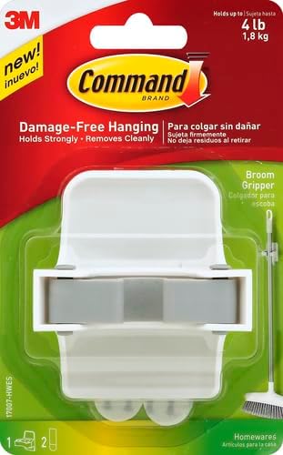 Command Broom Gripper, 1-Gripper (17007-HWES), Organize Damage-Free