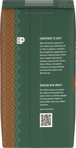 Peet's Coffee Dark Roast Ground Coffee | USDA Organic | French Roast | 36 Ounces | 2 Bags