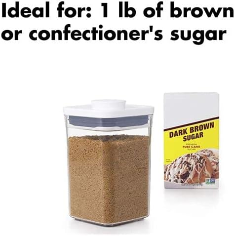 OXO Good Grips POP Container - Airtight Food Storage - Small Square Short 1.1 Qt Ideal for 1 lb of brown sugar or confectioner's sugar