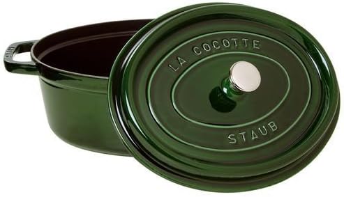 STAUB Cast Iron Roaster/Cocotte, Oval 31 cm, 5.5 L, Basil/Green