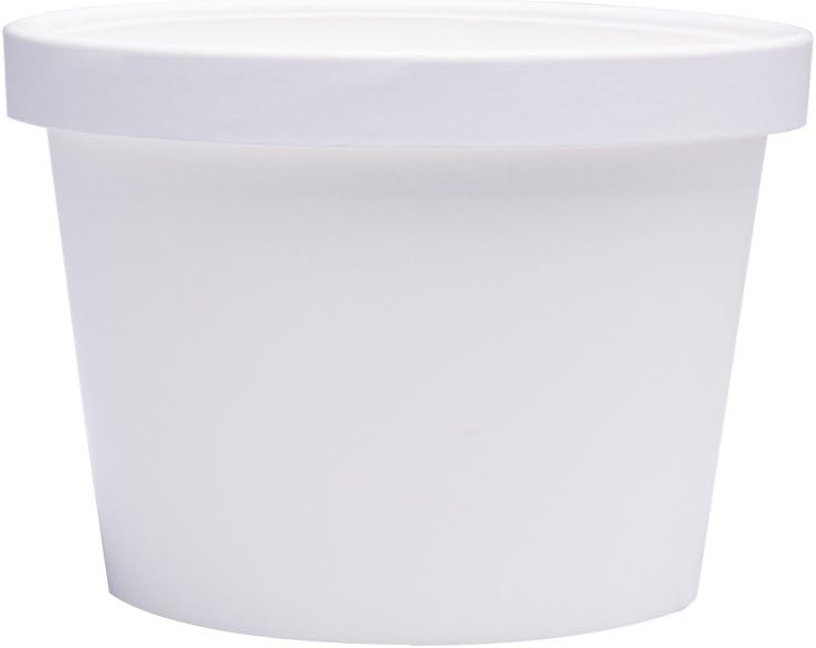 Paper Ice Cream Cups with Lids, Hot/Cold Soup Cups (White, 40, 12 oz)