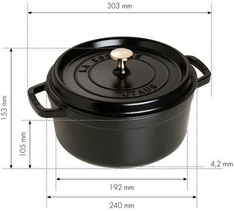Staub Round Dutch Oven 4-Quart Matte Black