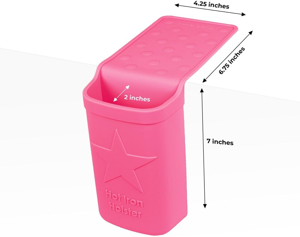 Hot Iron Holster | Adhesive-Free Silicone Storage Pocket for Organization and Travel | Heat Resistant to 500°F | Ideal for Curling Irons, Hair Straighteners, and other Hot Tools