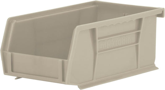 Akro-Mils 30220 AkroBins Plastic Storage Bins, Space-Saving Stackable Bins for Garage, Pantry, Craft Organization, 7-Inch x 4-Inch x 3-Inch, Stone, 24-Pack