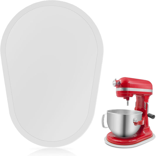 Bamboo Mixer Slider Compatible with Kitchen aid Bowl Lift 5-8 Qt Stand Mixer - Kitchen Countertop Storage Mover Sliding Caddy for Kitchen Aid 5-8 Qt Mixer (5-8 Qt - White)