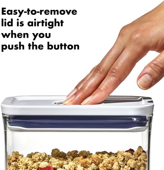 OXO Good Grips POP Container – Airtight 1.7 Qt for Coffee and More Food Storage, Rectangle, Clear