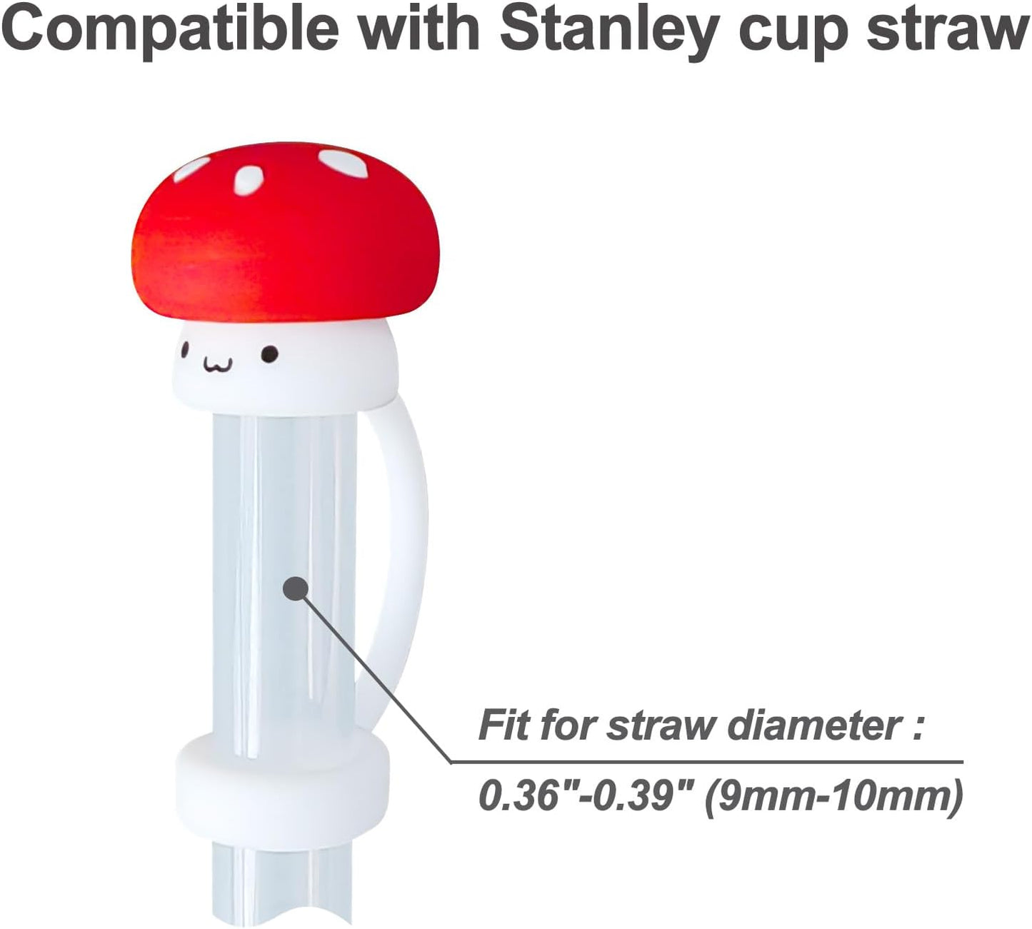 4 Pack Silicone Straw Covers Cap for Stanley Cup 30 40 oz, Cute Mushroom Straw Topper, Accessories for Stanley Cup Tumbler, Christmas Gifts for Women