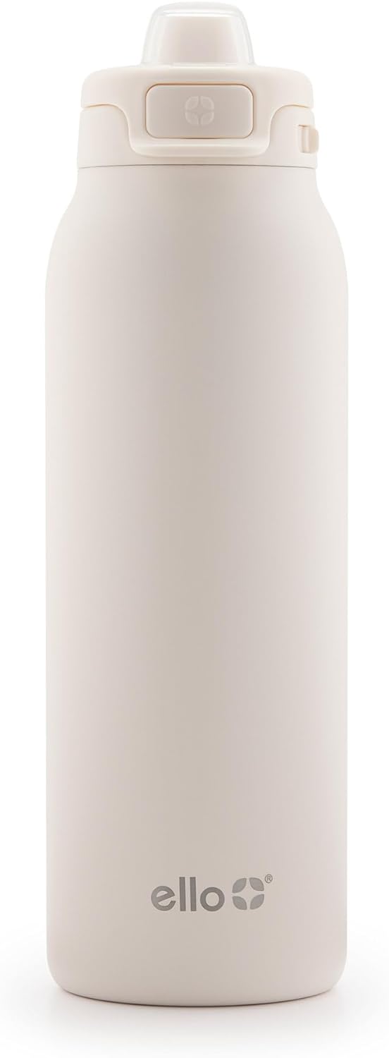 Ello Pop & Fill Stainless Steel Water Bottle with Quick Fill Technology, Double Walled Vacuum Insulated Metal, Leak Proof Locking Lid, Sip & Chug, BPA Free, Holiday Gift for Him Her, 22oz, 32oz, 40oz