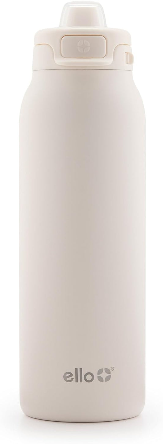 Ello Pop & Fill Stainless Steel Water Bottle with Quick Fill Technology, Double Walled Vacuum Insulated Metal, Leak Proof Locking Lid, Sip & Chug, BPA Free, Holiday Gift for Him Her, 22oz, 32oz, 40oz