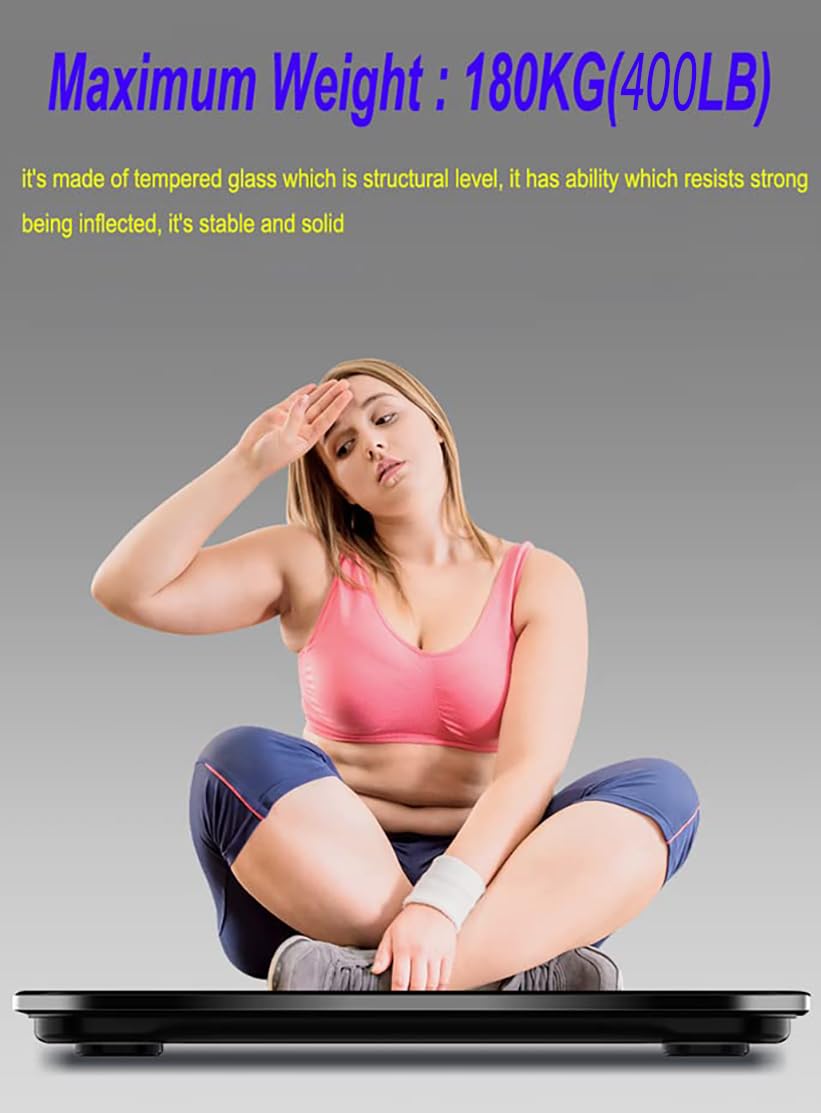 Scale for Body Weight, Digital Bathroom Scale, Weight Scales for People,Body Scale,Black,Max:400LB/180KG,2 Weighing Units: LB/KG