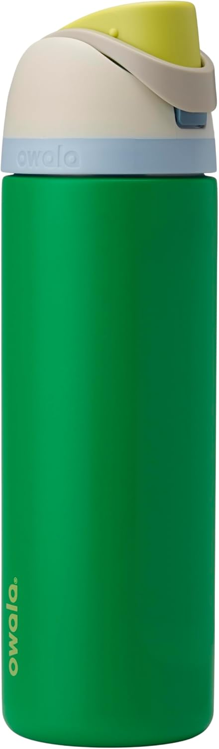 Owala FreeSip Insulated Stainless Steel Water Bottle with Straw, BPA-Free Sports Water Bottle, Great for Travel, 24 Oz, Putting Green