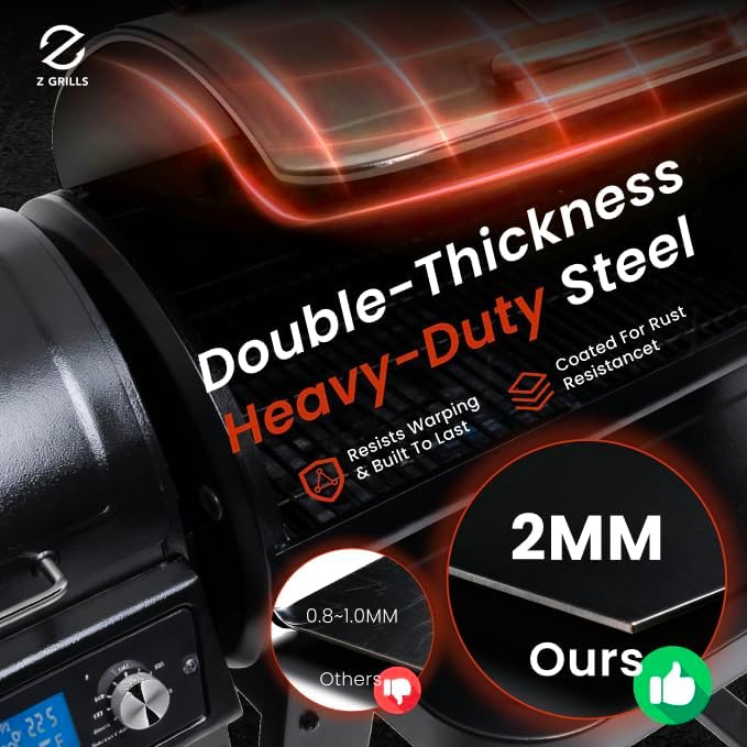 Z GRILLS ZPG-450A Wood Pellet Grill & Smoker with PID V2.1 Controller, 459 Sq in Cook Area, Meat Probe, Foldable Shelf, 8 in 1 BBQ Grill Outdoor Auto Temperature Control, Black