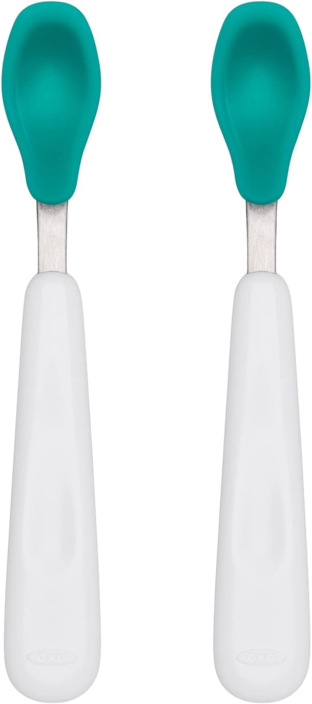 OXO Tot Feeding Spoon Set With Soft Silicone, Teal