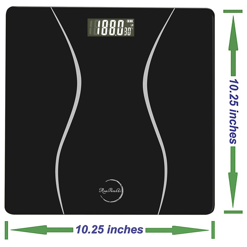 Scale for Body Weight, Digital Bathroom Scale, Weight Scales for People,Body Scale,Black,Max:400LB/180KG,2 Weighing Units: LB/KG