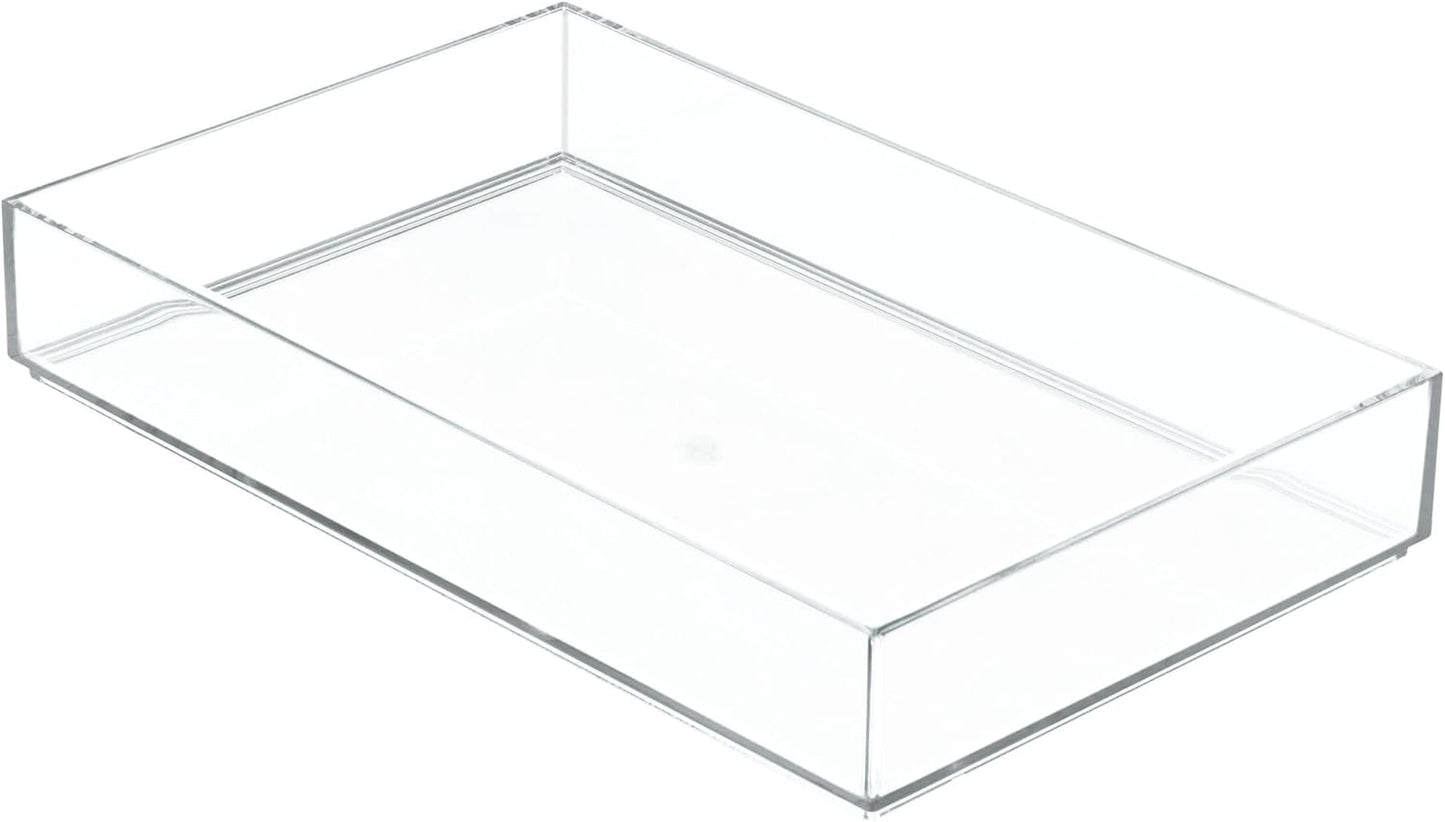 iDesign Clear Drawer Organizer, Plastic Tray for Makeup Storage on Bathroom Vanity, Dresser or Desk