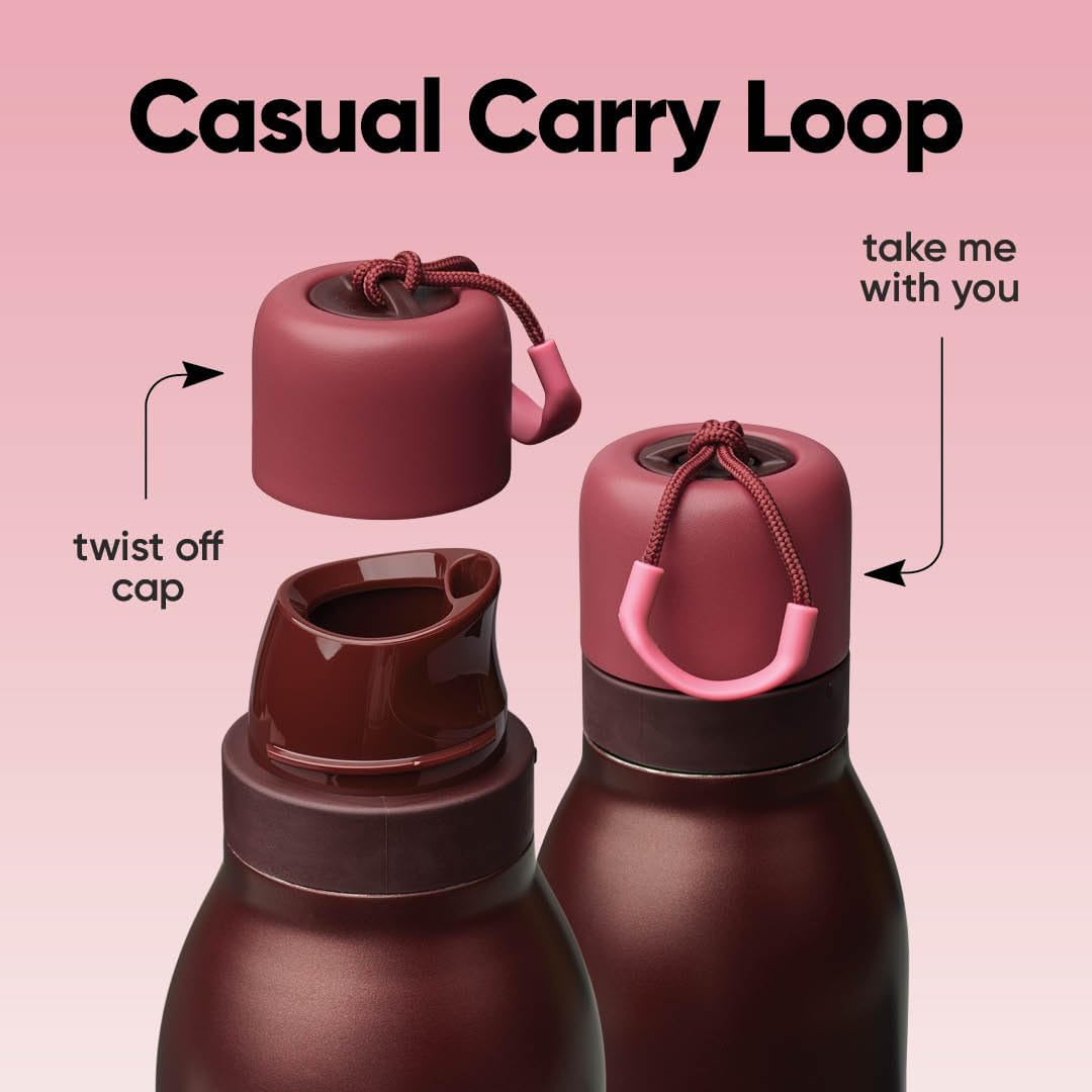 Owala FreeSip Twist Insulated Stainless Steel Water Bottle with Straw for Sports and Travel, BPA-Free, 24-oz, Black Cherry