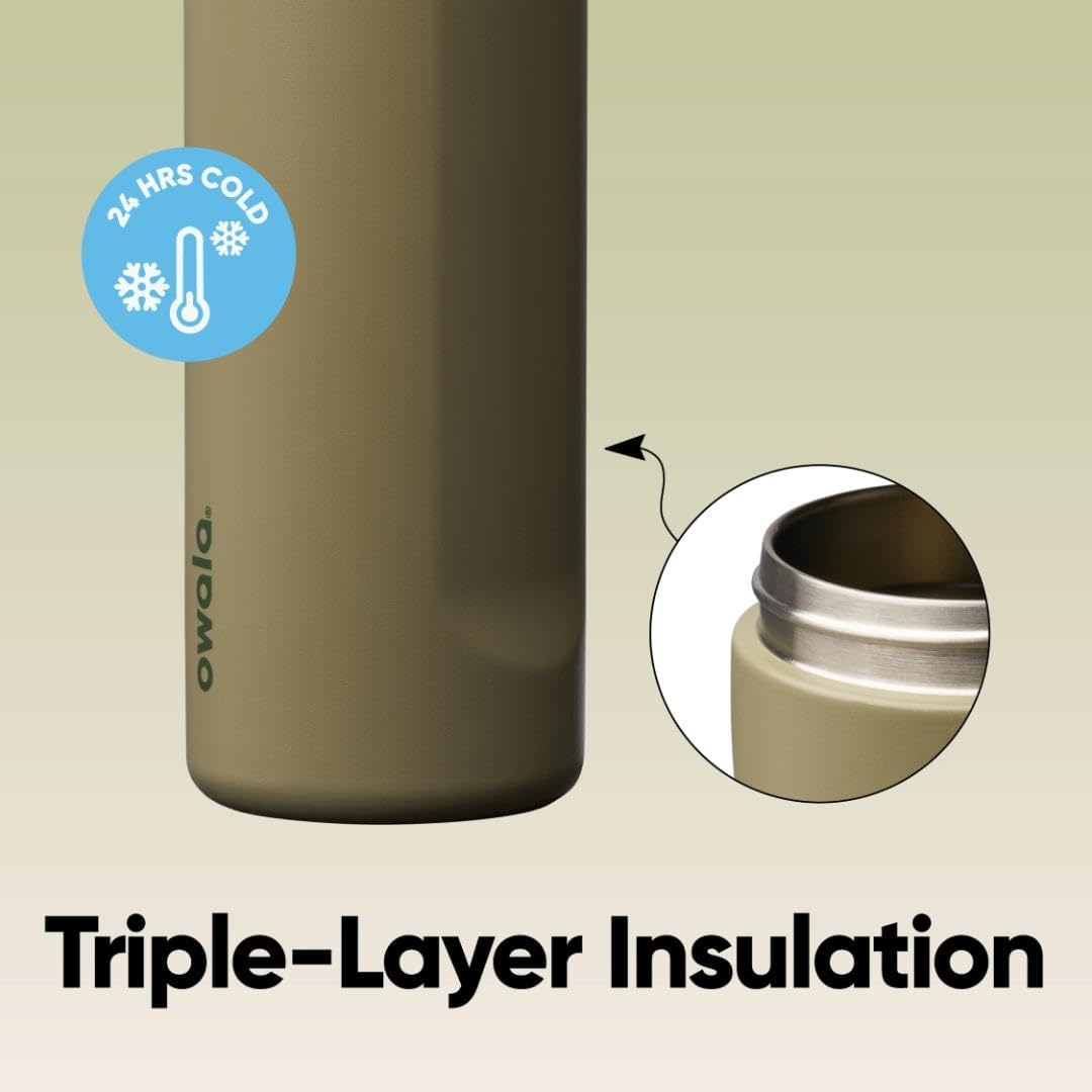 Owala FreeSip Insulated Stainless Steel Water Bottle with Straw, BPA-Free Sports Water Bottle, Great for Travel, 24 Oz, Off Road