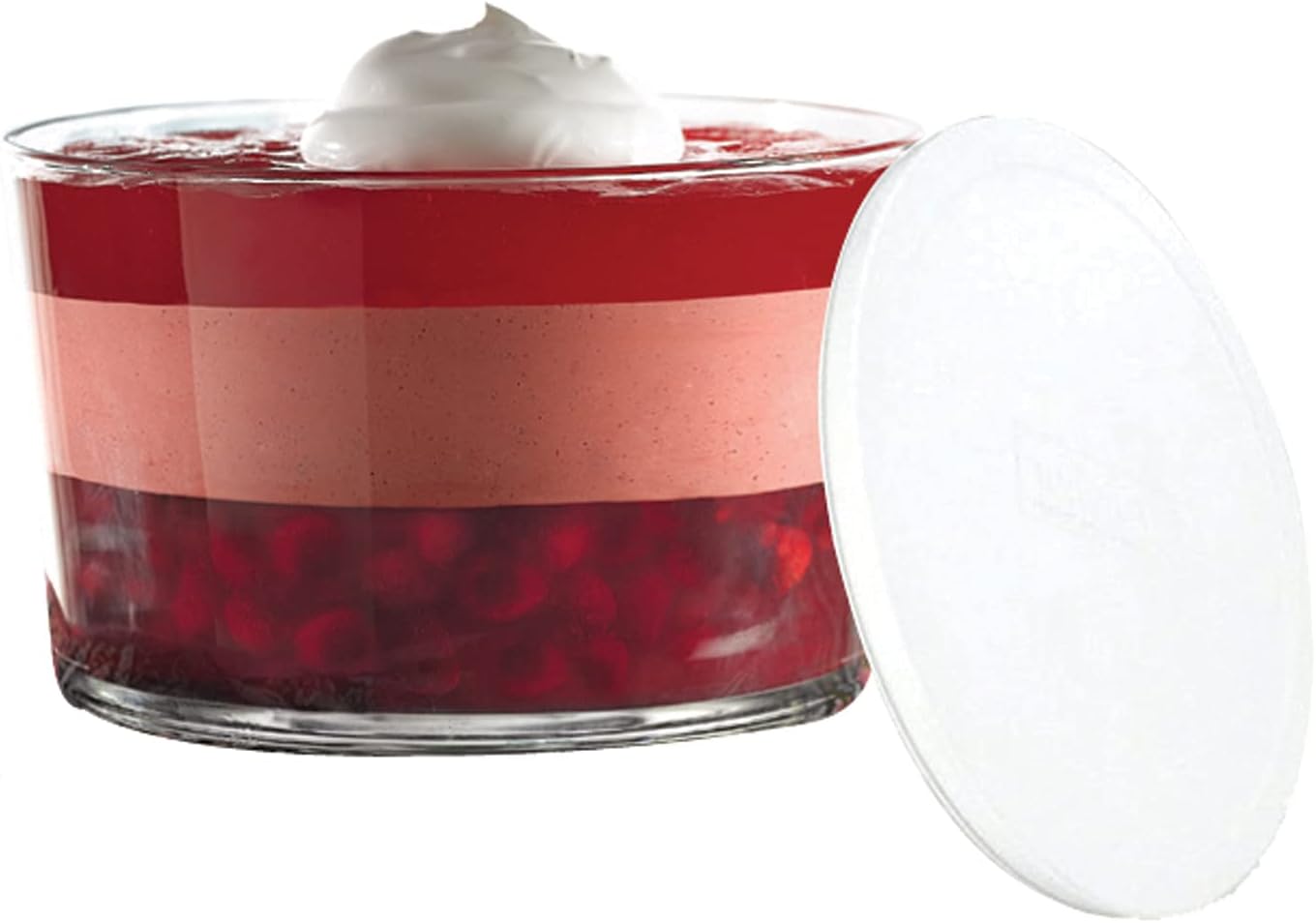 Anchor Hocking Glass Trifle Bowl with Lid, 104 oz Glass Salad Bowl with Plastic Lid