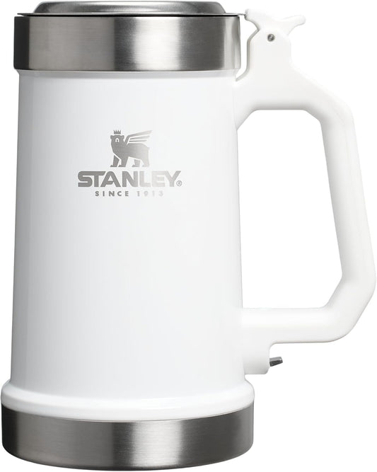 STANLEY Classic Bottle Opener Beer Stein 24 oz | Flip Up Lid and Heavy Duty Handle with Built In Bottle Opener | Insulated Stainless Steel Beer Mug | BPA-Free