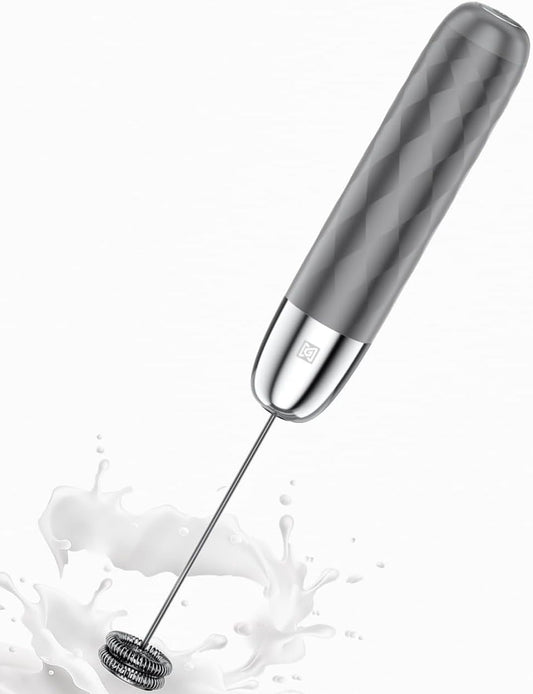 Maestri House Rechargeable Milk Frother, LunaFro Mini Handheld Electric Foam Maker Detachable Stainless Steel Whisk Drink Mixer Foamer Mini Blender for Matcha, Lattes, Cappuccino, No Stand
