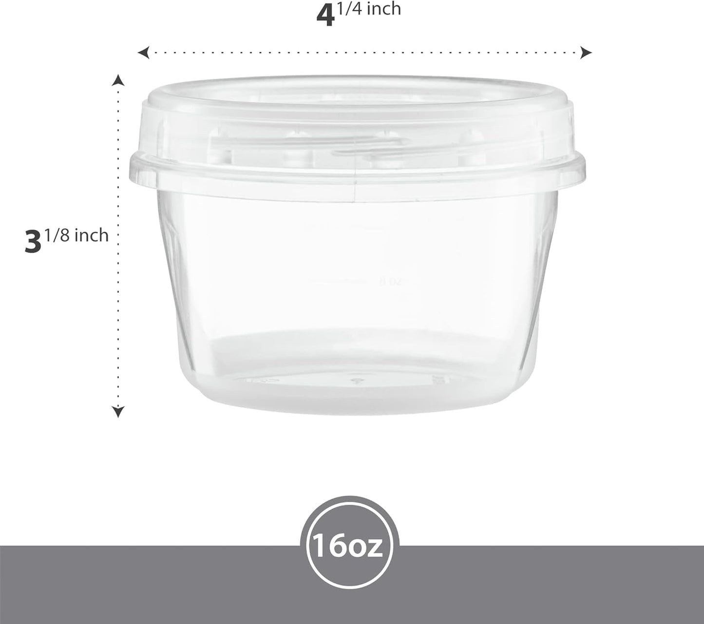(16 Ounce 20 Pack) Clear Twist cap ContainersWith Screw on Lids Twist Top Food Storage Freezer Containers