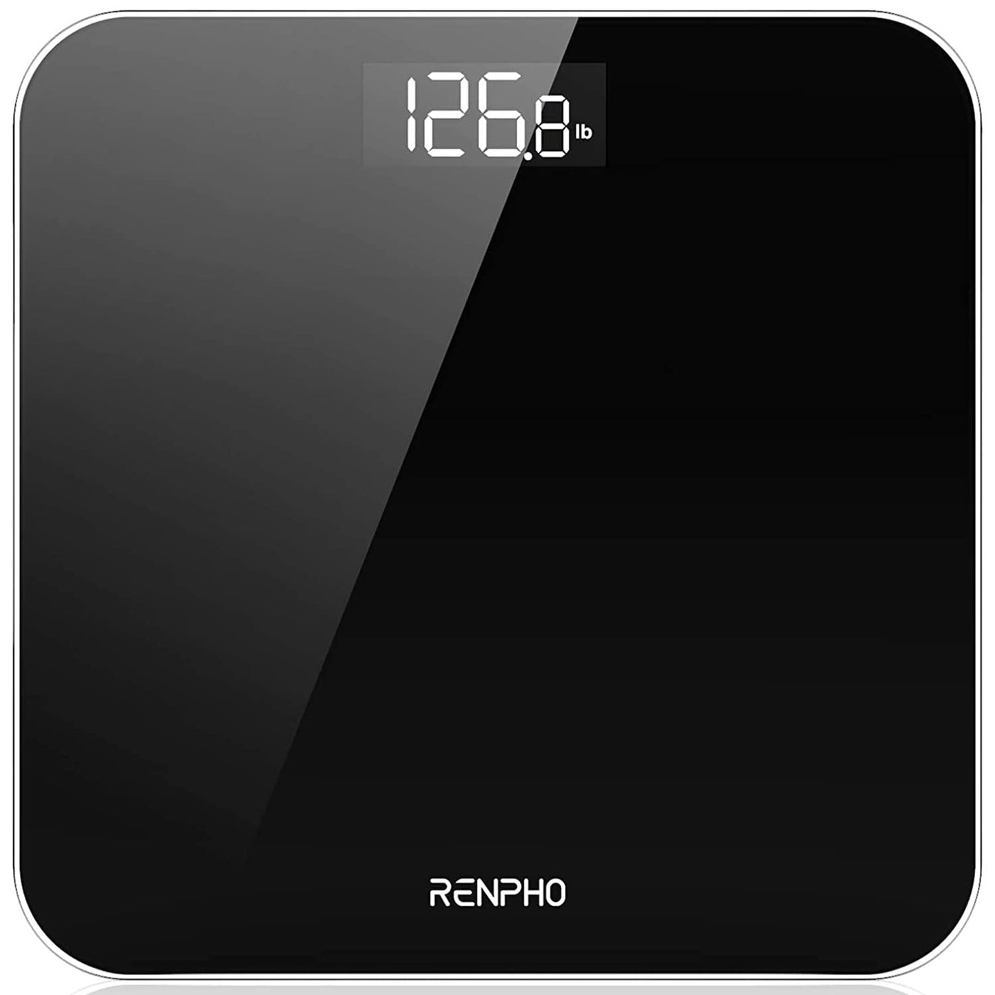 RENPHO Scale for Body Weight, Bathroom Weighing Scale with Backlit LED Display, Highly Accurate & Measures Weight up to 400 lb/180kg, Batteries Included, Black-Core 1S