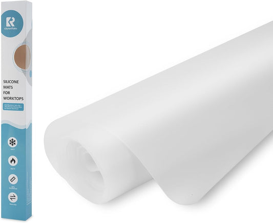 Extra Large Silicone Mats for Kitchen Counter, Heat-Resistant Pad for Air Fryer, Nonstick Waterproof Placemat (Transparent, 16" W x 78" L)