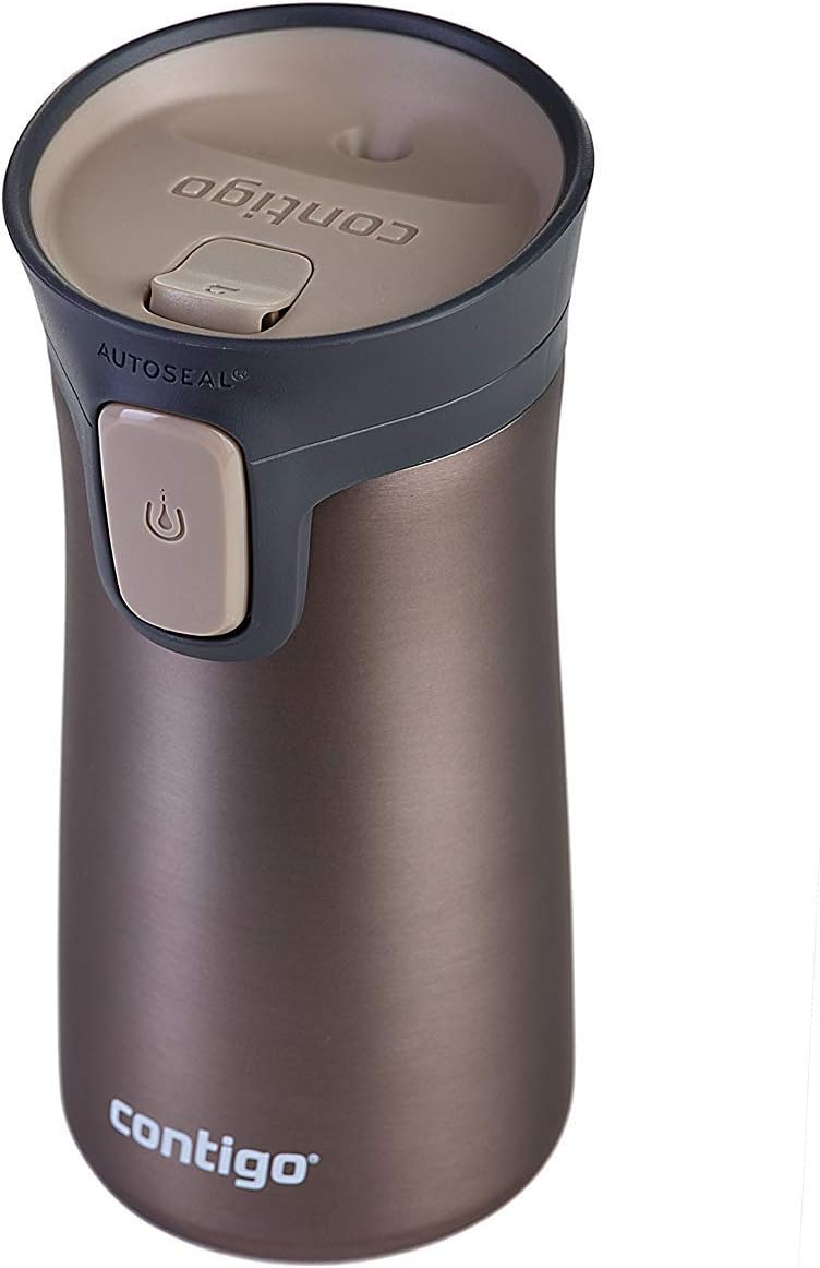 Contigo Pinnacle Autoseal Travel Mug, Stainless Steel Thermal Mug, Vacuum Flask, Leakproof Tumbler, Coffee Mug with BPA Free Easy-Clean Lid, 300 ml, Tans Matte