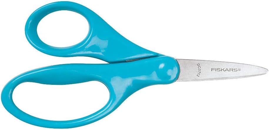 Fiskars 5" Pointed-Tip Scissors for Kids 4+ - Scissors for School or Crafting - Back to School Supplies - Color May Vary