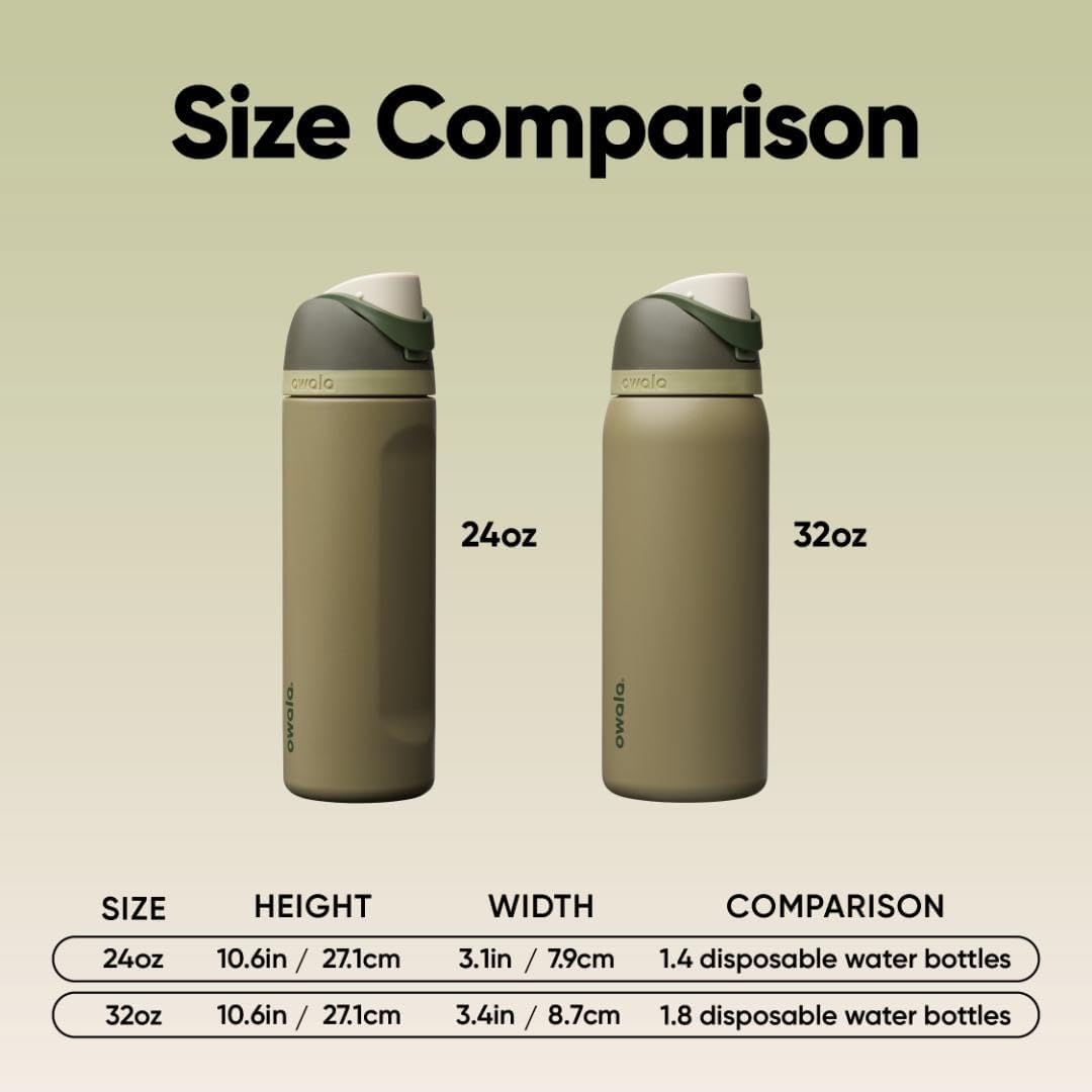 Owala FreeSip Insulated Stainless Steel Water Bottle with Straw, BPA-Free Sports Water Bottle, Great for Travel, 24 Oz, Off Road