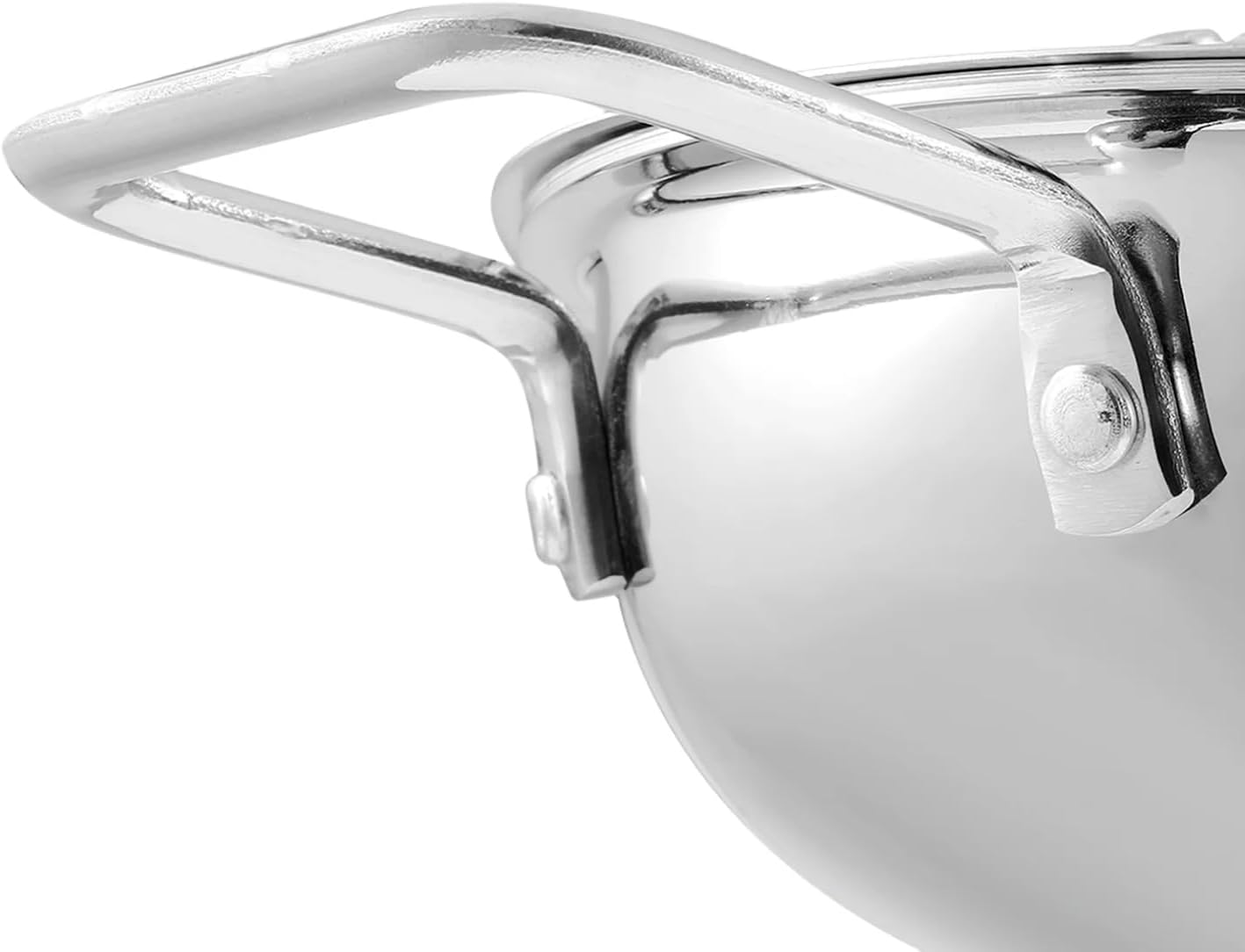 Vinod Platinum Triply Stainless Steel Kadai | Suitable For Indian Cooking, Sauces, Stews, Soups | Extra Deep, 32cm | Induction, Electric Friendly