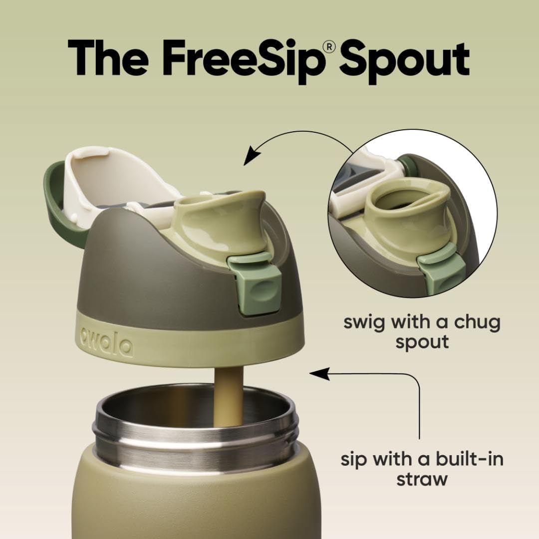 Owala FreeSip Insulated Stainless Steel Water Bottle with Straw, BPA-Free Sports Water Bottle, Great for Travel, 32 Oz, Off Road