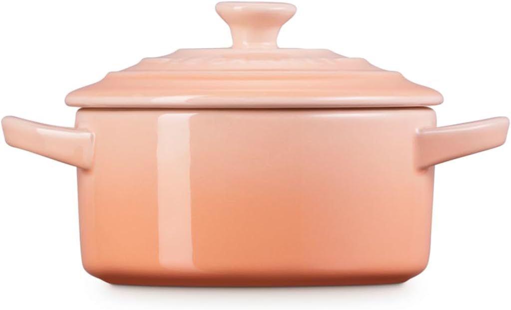 Le Creuset Stoneware Mini Round Cocotte, 8oz., Peche