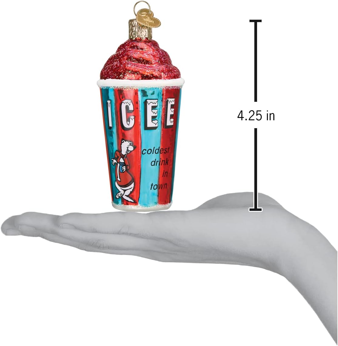 Old World Christmas ICEE Cup Glass Blown Ornament for Christmas Tree, Handcrafted Holiday Decoration, ICEE Collection