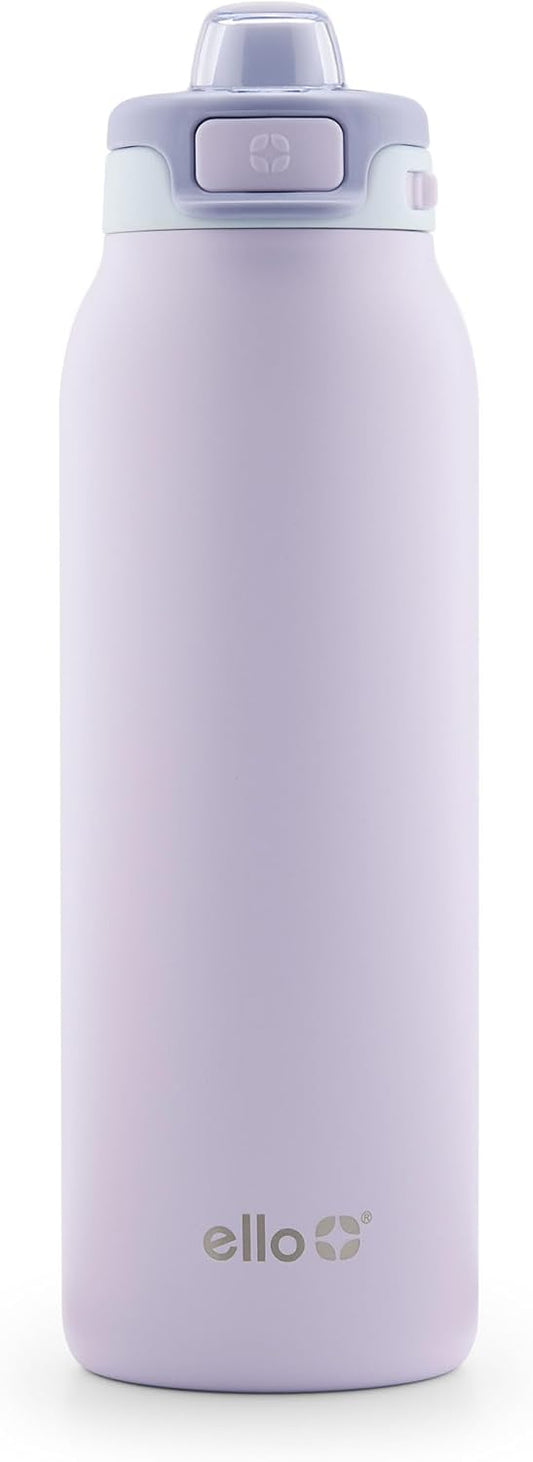 Ello Pop & Fill Stainless Steel Water Bottle with Quick Fill Technology, Double Walled Vacuum Insulated Metal, Leak Proof Locking Lid, Sip & Chug, BPA Free, Holiday Gift for Him Her, 22oz, 32oz, 40oz
