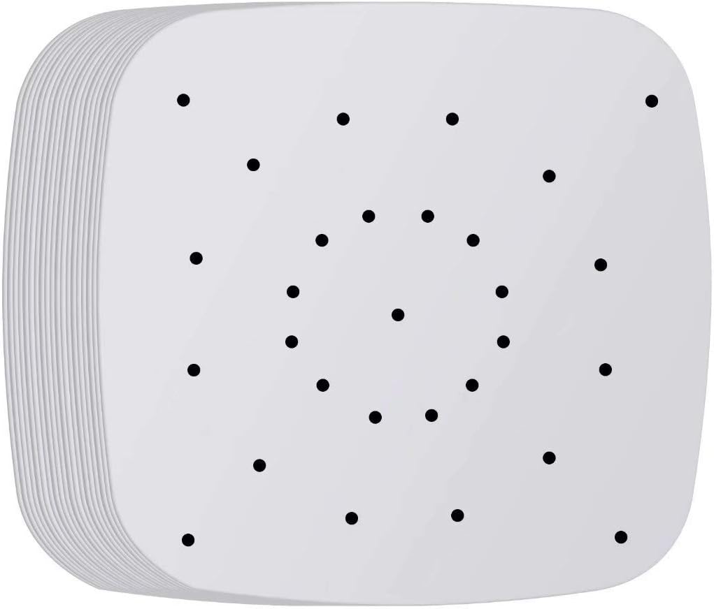 200pcs 8.5inch Square Perforated Parchment Paper Sheets, Premium Nonstick Bamboo Steamer Liner for Air Fryers, Steaming Basket, Oven, Baking, Cooking