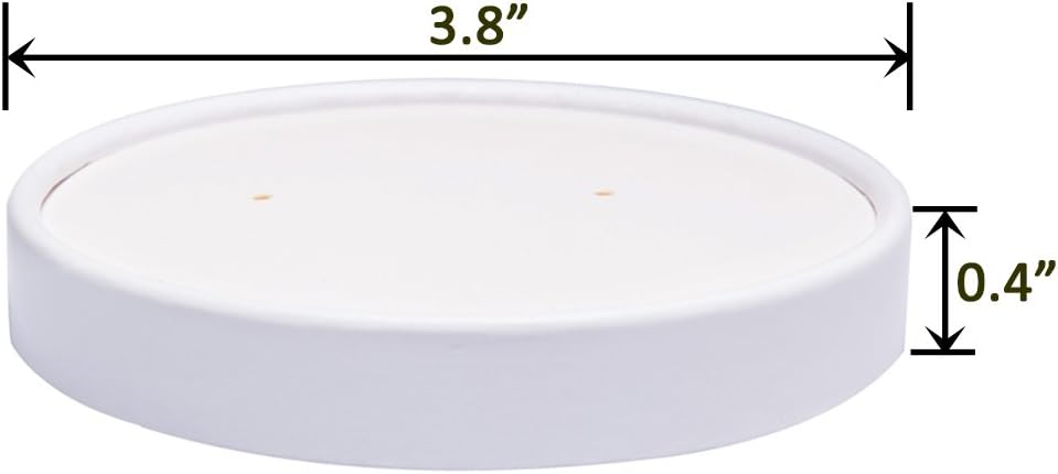 Paper Ice Cream Cups with Paper Lids, Hot/Cold Soup Cups with Lids (White) (25, 16 oz)
