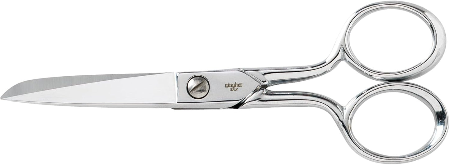 Gingher 5" Fabric Scissors, Premium Forged Steel Fabric Shears, Sharp Knife Edge Sewing Scissors for Cutting Cloth with Protective Sheath, Ambidextrous Design