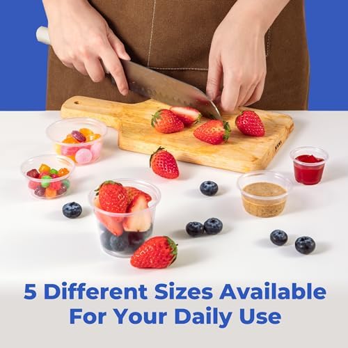 Fit Meal Prep 2500 Pack 3.25 oz BPA Free Condiment Cups No Lids, Disposable Jello Shots Containers, Small Dipping Sauce Cups, Plastic Ramekins in Bulk, Stackable Souffle Cups for Sample, Portioning