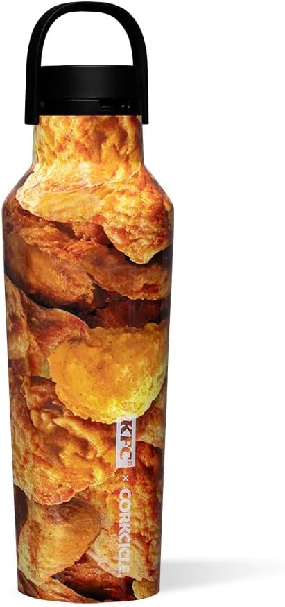 KFC x Corkcicle Sport Canteen - Insulated Stainless Steel Water Bottle - Compact & Travel-Friendly - Durable - Dishwasher Safe - BPA Free - Wide Mouth - Non-Slip Silicone Base - 20 oz - KFC Chicken