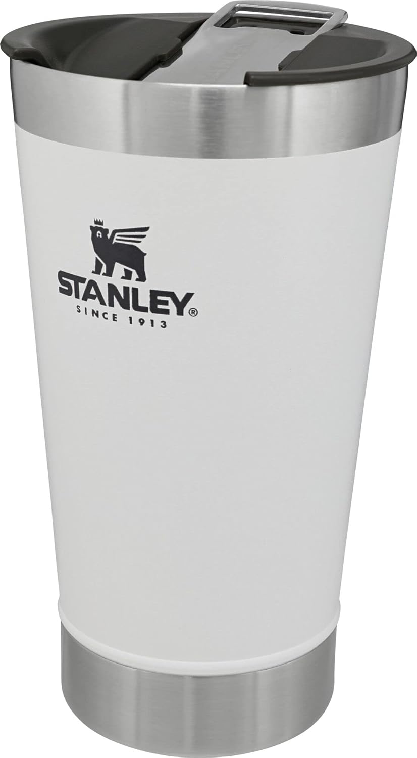 STANLEY Stay-Chill Beer Pint 16 oz | Wide Mouth Lid | Built-In Bottle Opener | Beer Tumbler Cup | Insulated Stainless Steel Pint Glass | BPA-Free | Polar